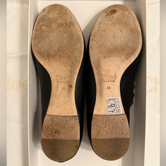 Chloe Black Studded and Scalloped Flats - Picture 5 of 6